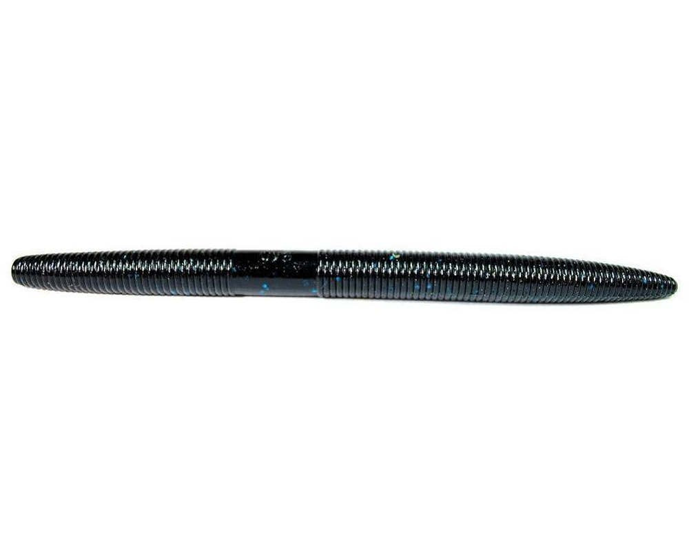 Yamamoto 7'' Senko black with blue flakes, versatile lure for weightless or rigged presentations