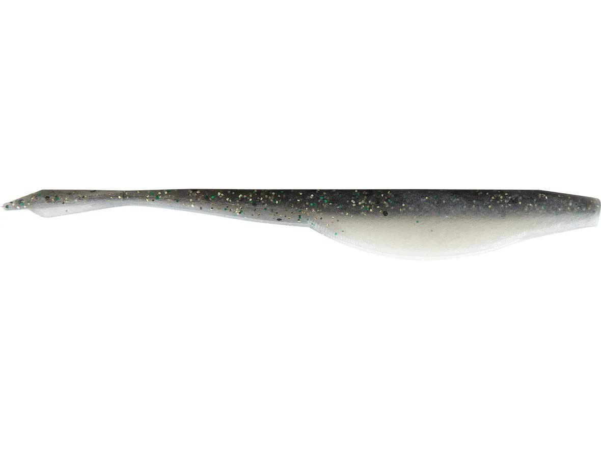 Yamamoto D-Shad swimbait performing side-to-side twitching to trigger predatory strikes.