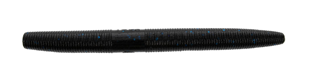Yamamoto 5-inch Fat Senko in black with blue flake for versatile bass fishing