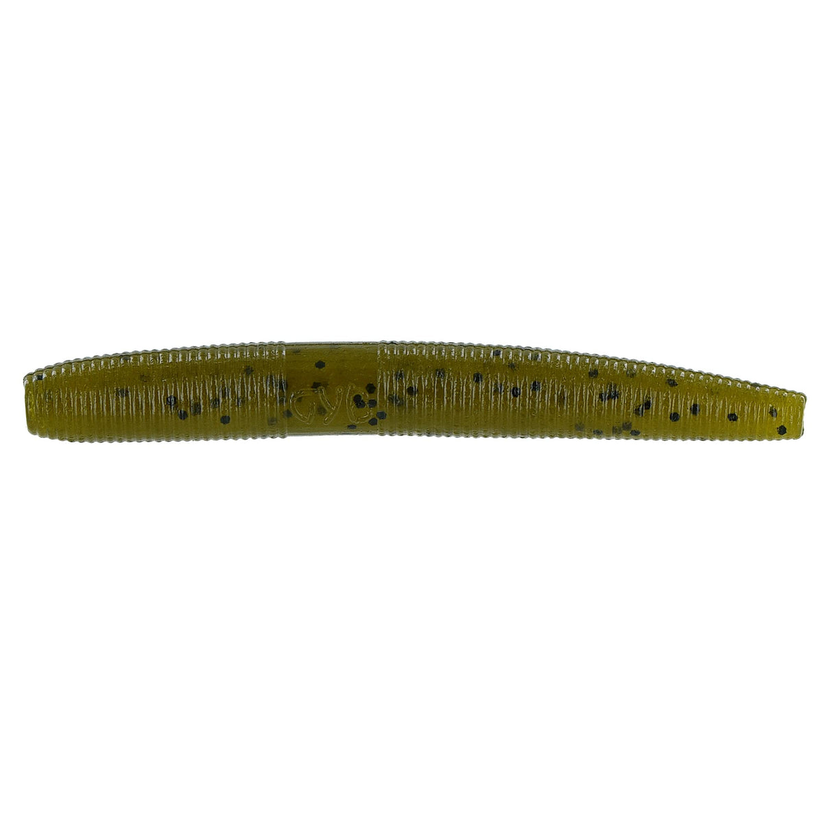 Yamamoto Fat Senko 3-inch green pumpkin black flake, versatile bass lure for multiple rigs.