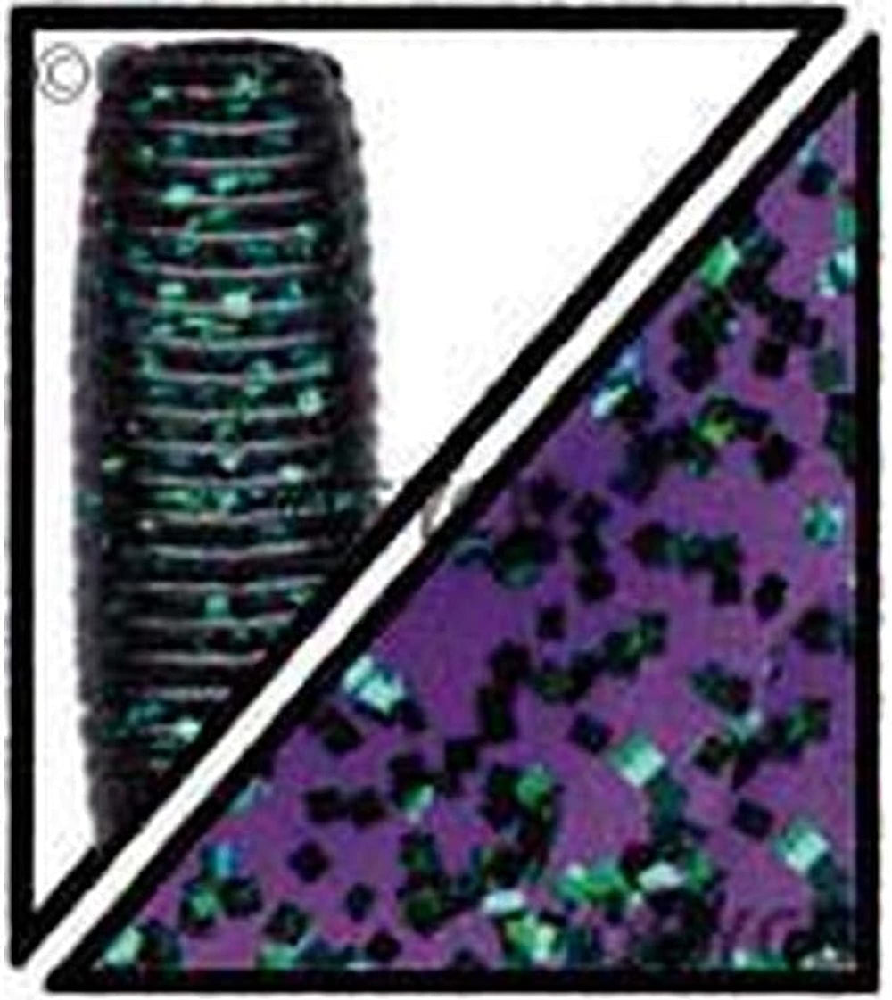 Yamamoto Gary 5-Inch Kut Tail Worm in Junebug Purple with Emerald, fluttering action for finesse bass