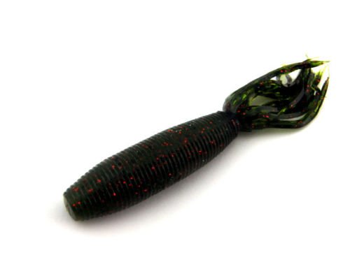 Yamamoto Fat Ika 4-Inch Watermelon Black Red Flake, ideal for deep-water bass targeting.