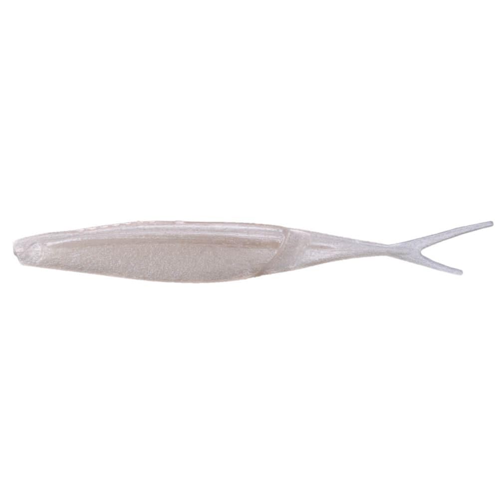 Yamamoto Hinge Minnow Pearl White showing rolling action to attract strikes