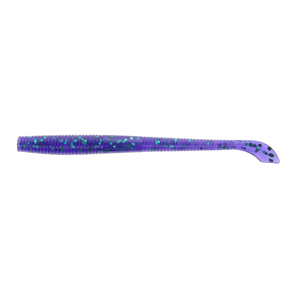 Yamamoto Kut Tail Worm Junebug Purple Emerald tail for finesse bass presentations