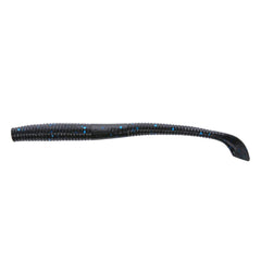 Yamamoto Kut Tail Worm 4-inch black with large blue, finesse bass lure for subtle action.
