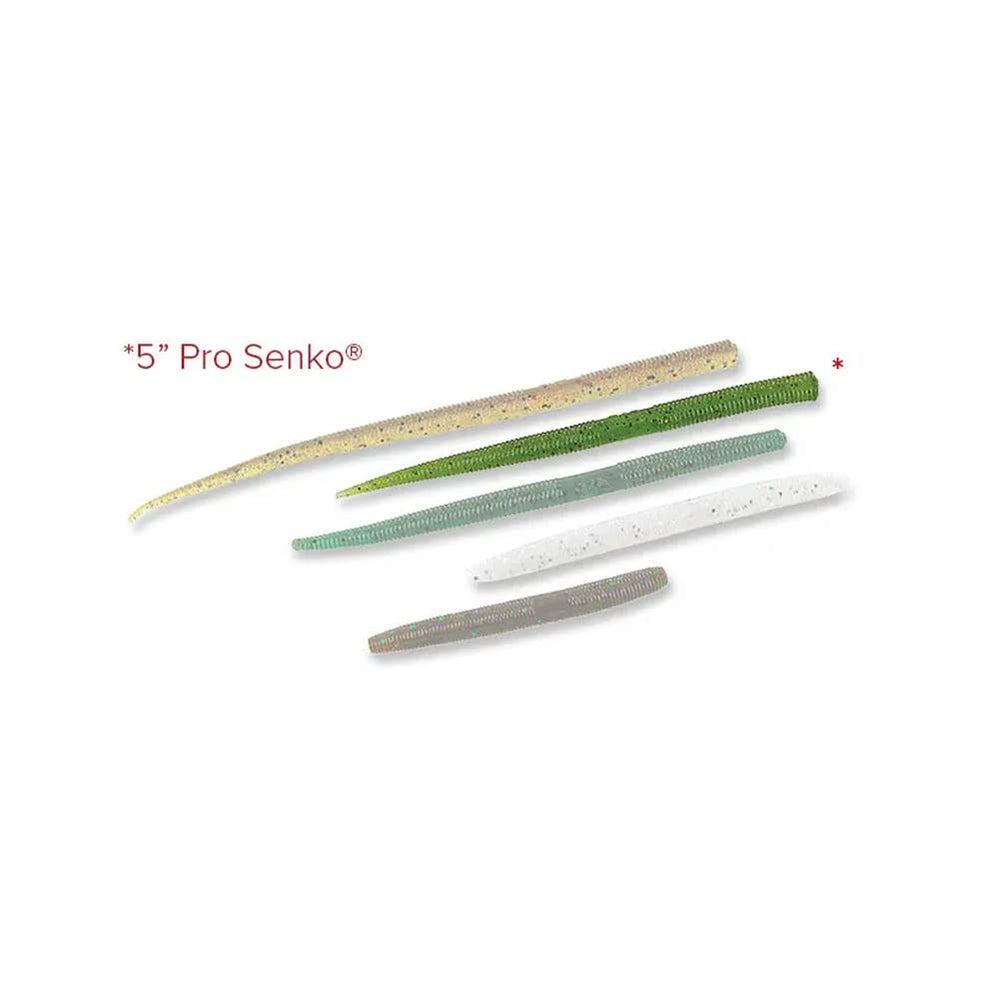Yamamoto Pro Senko in Green Pumpkin with large flake; versatile stickbait for drop shot and Texas rigs.