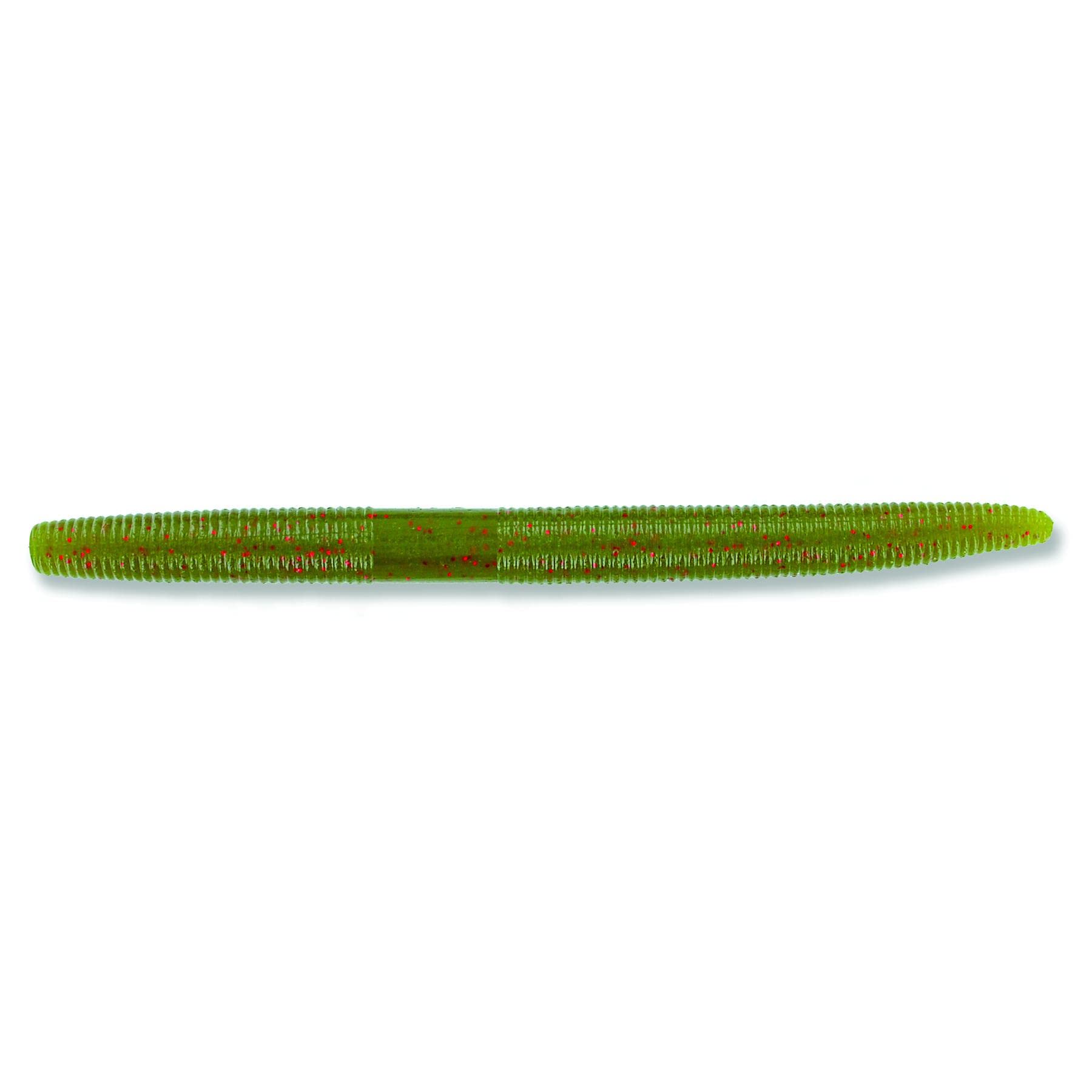 Yamamoto Senko 4-inch light green pumpkin with red flake on pack front, highlighting color and versatility for rigs.