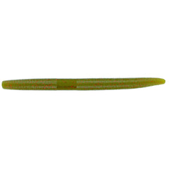 Yamamoto Senko 5in green pumpkin with small red flakes, ideal for versatile freshwater bass fishing