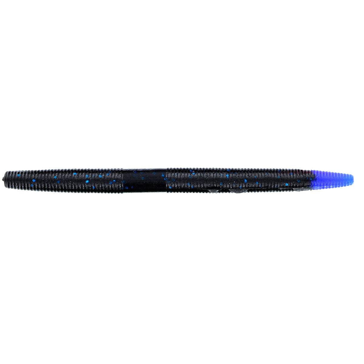 Yamamoto Senko 5-inch black with blue flake, versatile stickbait for multiple rigs.