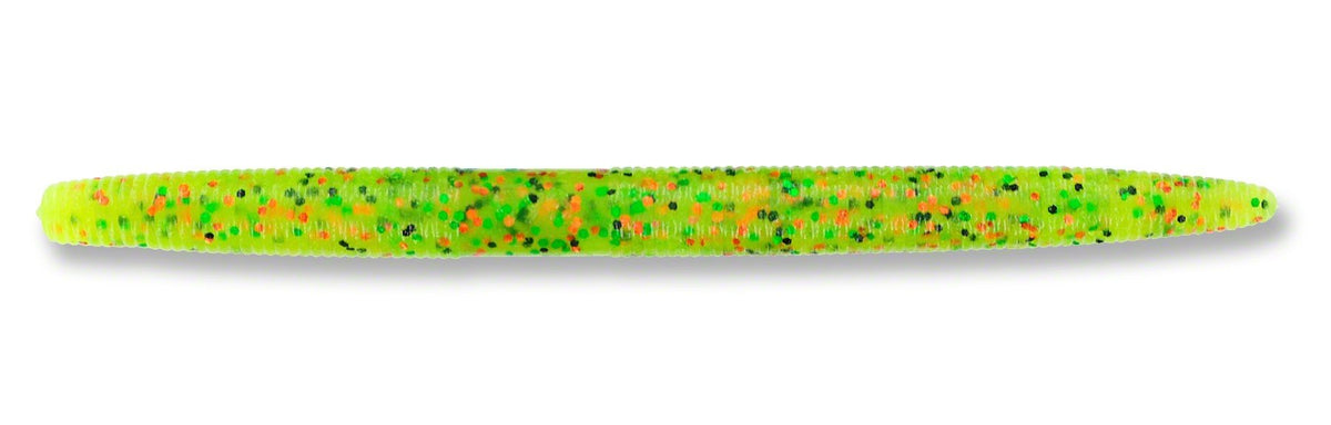 Yamamoto Senko Fire Tiger Chartreuse with black, green and copper flakes, ideal for versatile bass presentations