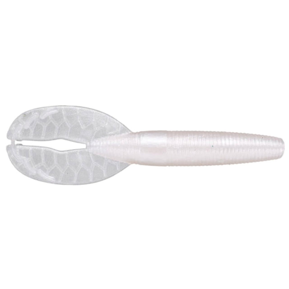 Yamamoto Shinobi Grub 3.5 inch Pearl White shows lifelike kicking action for bass bites.