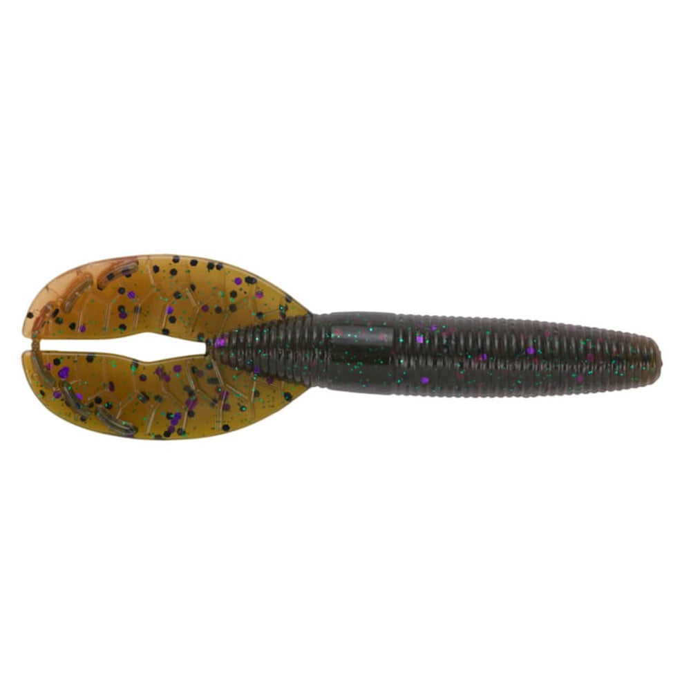 Yamamoto Shinobi Grub 3.5in DK Green Amber with lifelike tail action to draw bass.