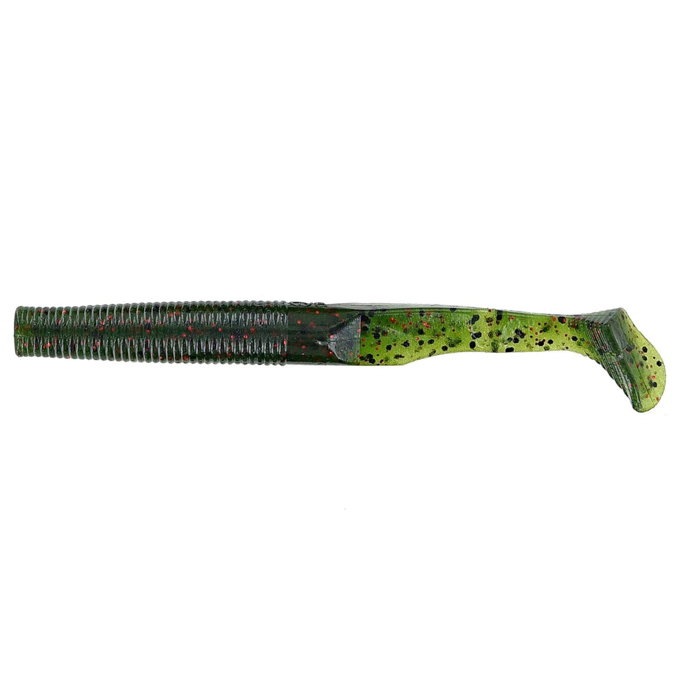 Yamamoto Swim Senko 4in Watermelon with Large Black tail, ideal for docks and grass.