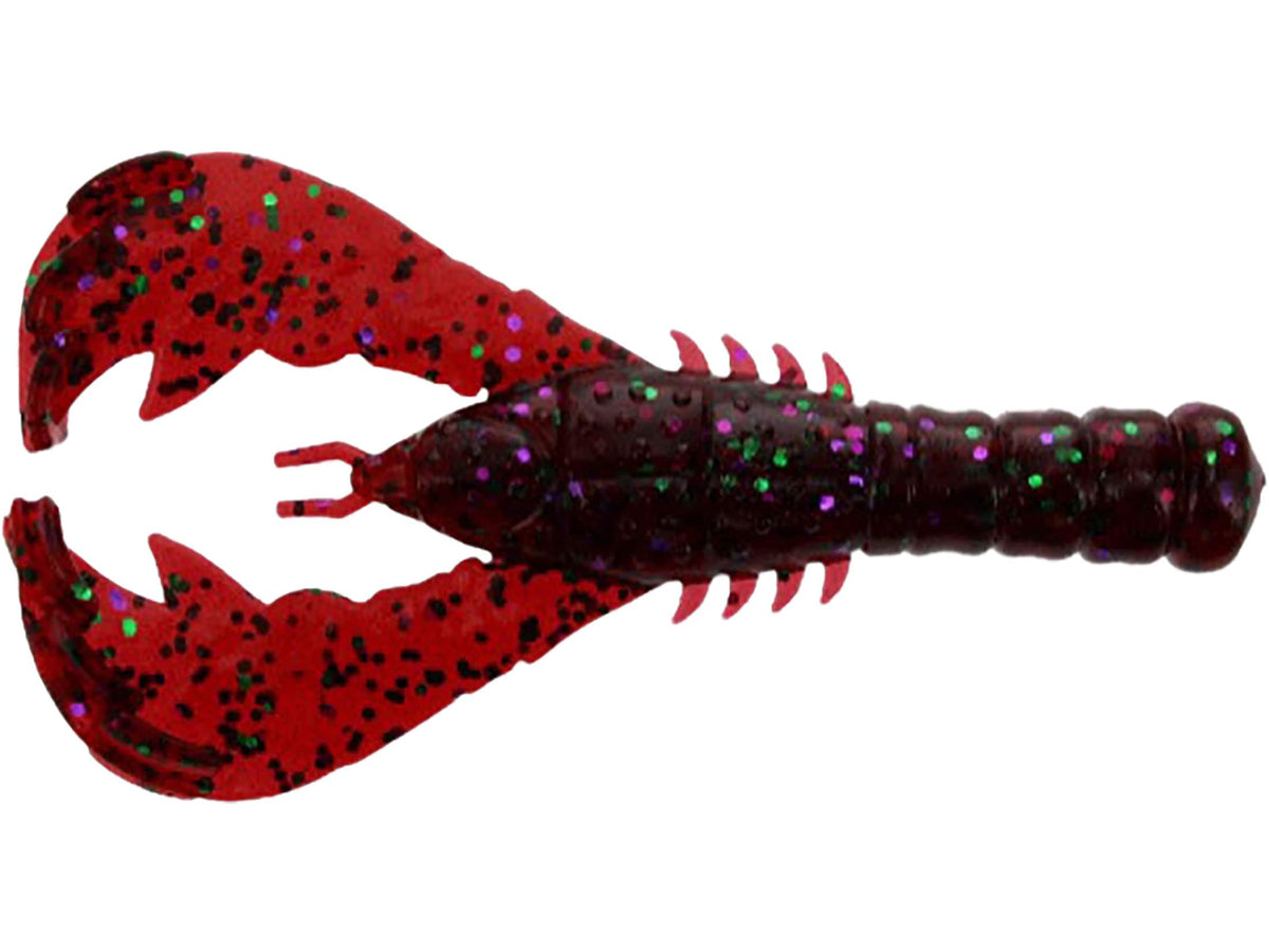 Yamamoto Yama Craw Plum Candy 4-In jig trailer floats and stands on the bottom for slow, natural action