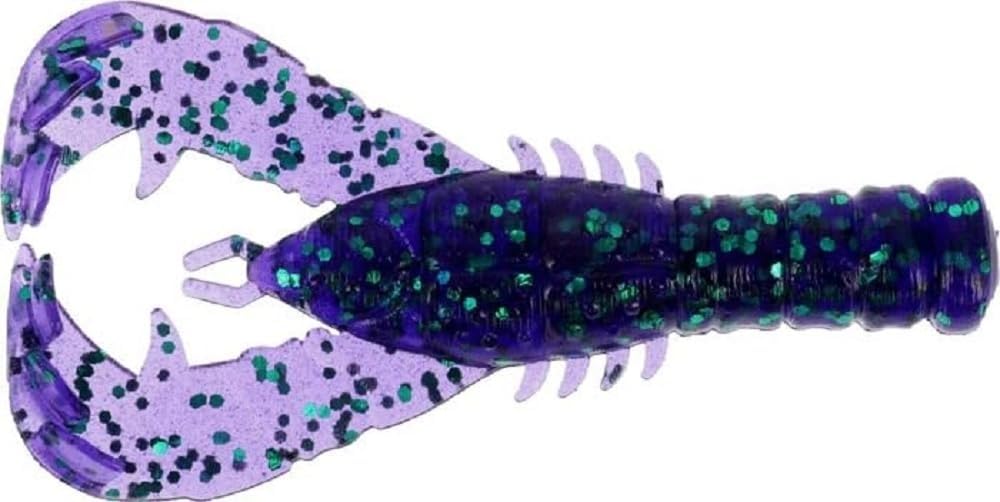 Yamamoto Yama Craw Purple with Emerald Flake, a floating craw trailer ideal for slow, lifelike jigging