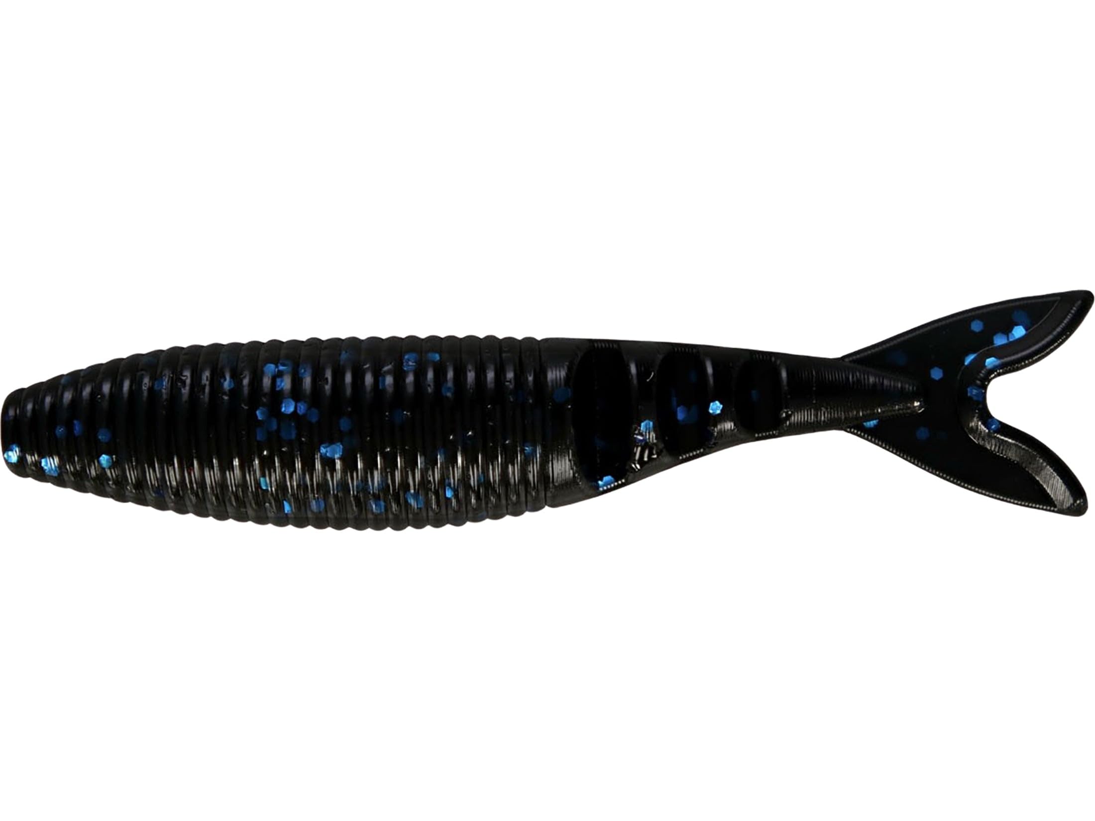 Yamamoto Zako Slim 3.5-inch black with large blue flake for finesse bass strikes