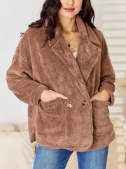Yanhoo teddy bear coat close-up plush texture for luxurious warmth and tactile comfort.