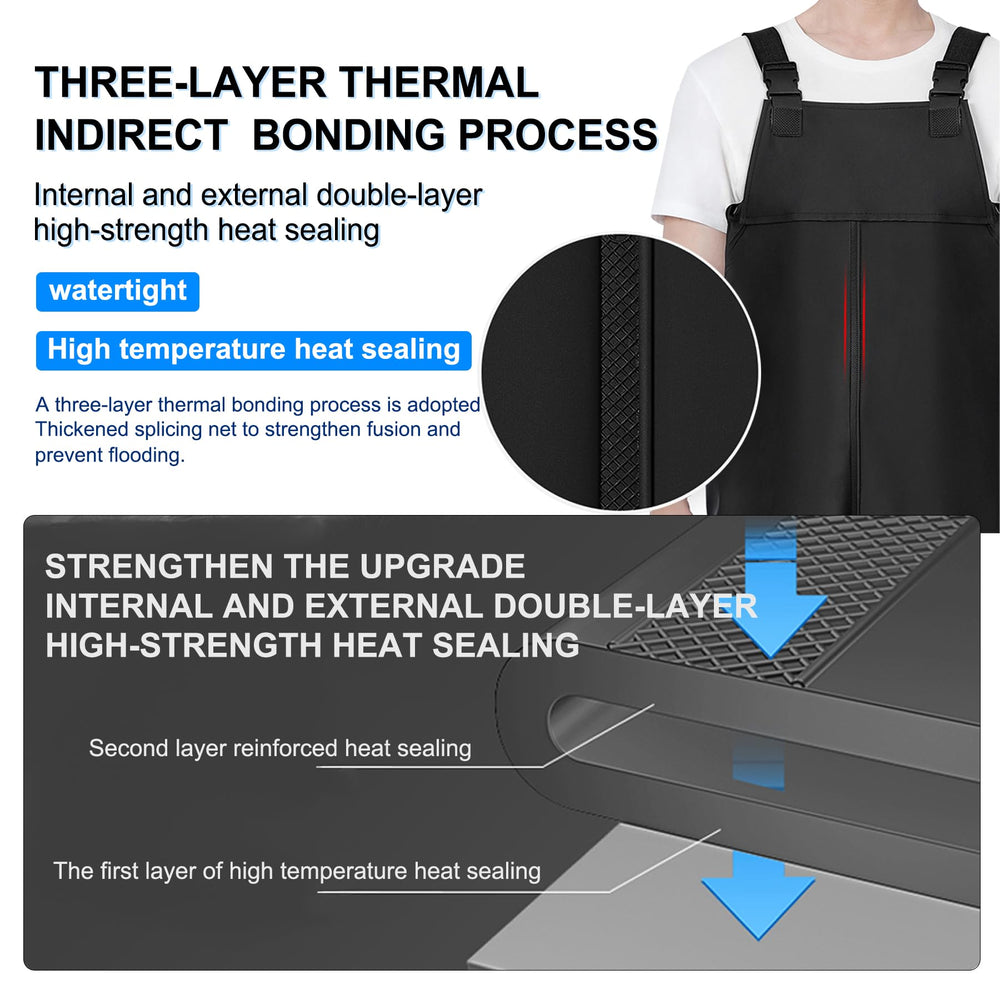 Yaoyao Land men's waders waterproof PVC material showcased, highlighting dry comfort during shore casting.