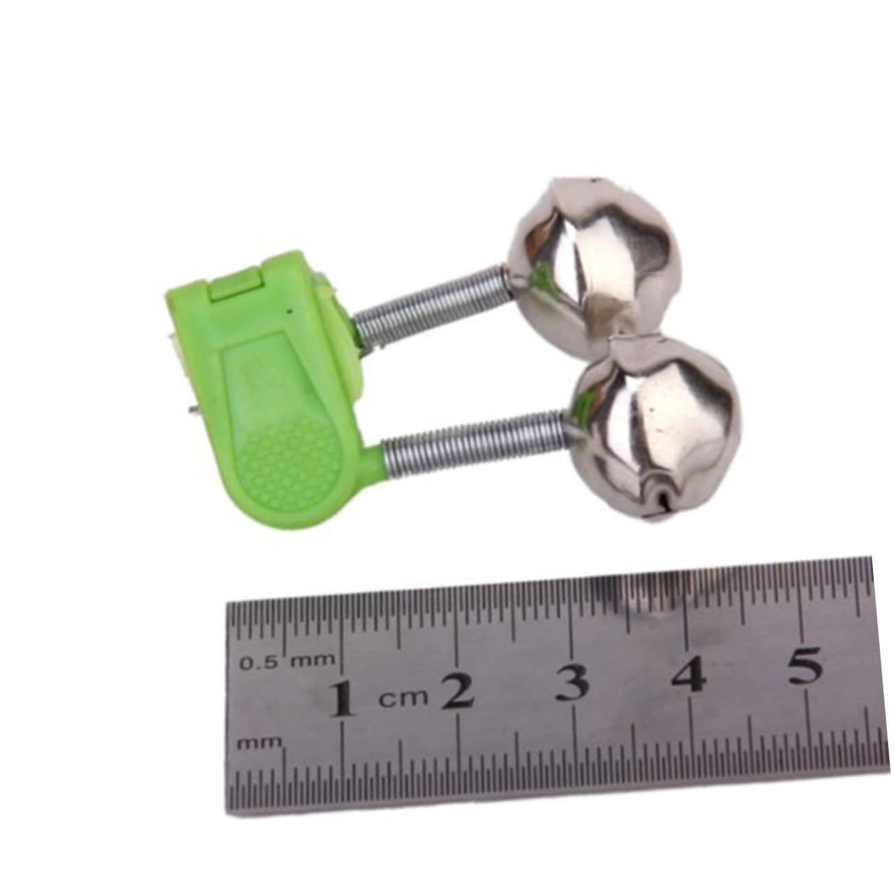 Yardwe green clip-on bite alarm attached to a rod for quick alerts.