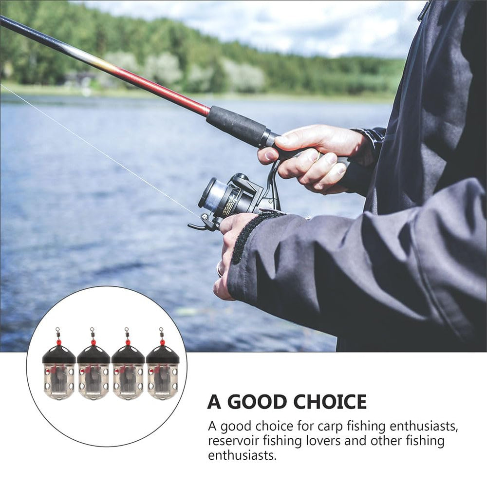 Durable plastic bait cage in use for fishing