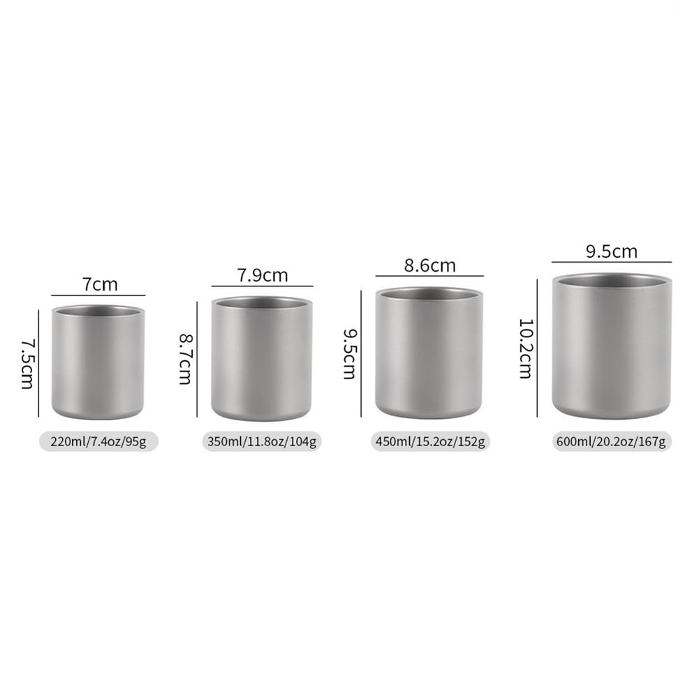 Yaregelun titanium cup suited for outdoor camping and hiking rugged use.