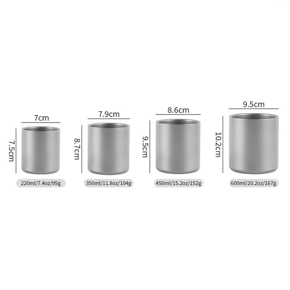 Yaregelun titanium cup suited for outdoor camping and hiking rugged use.