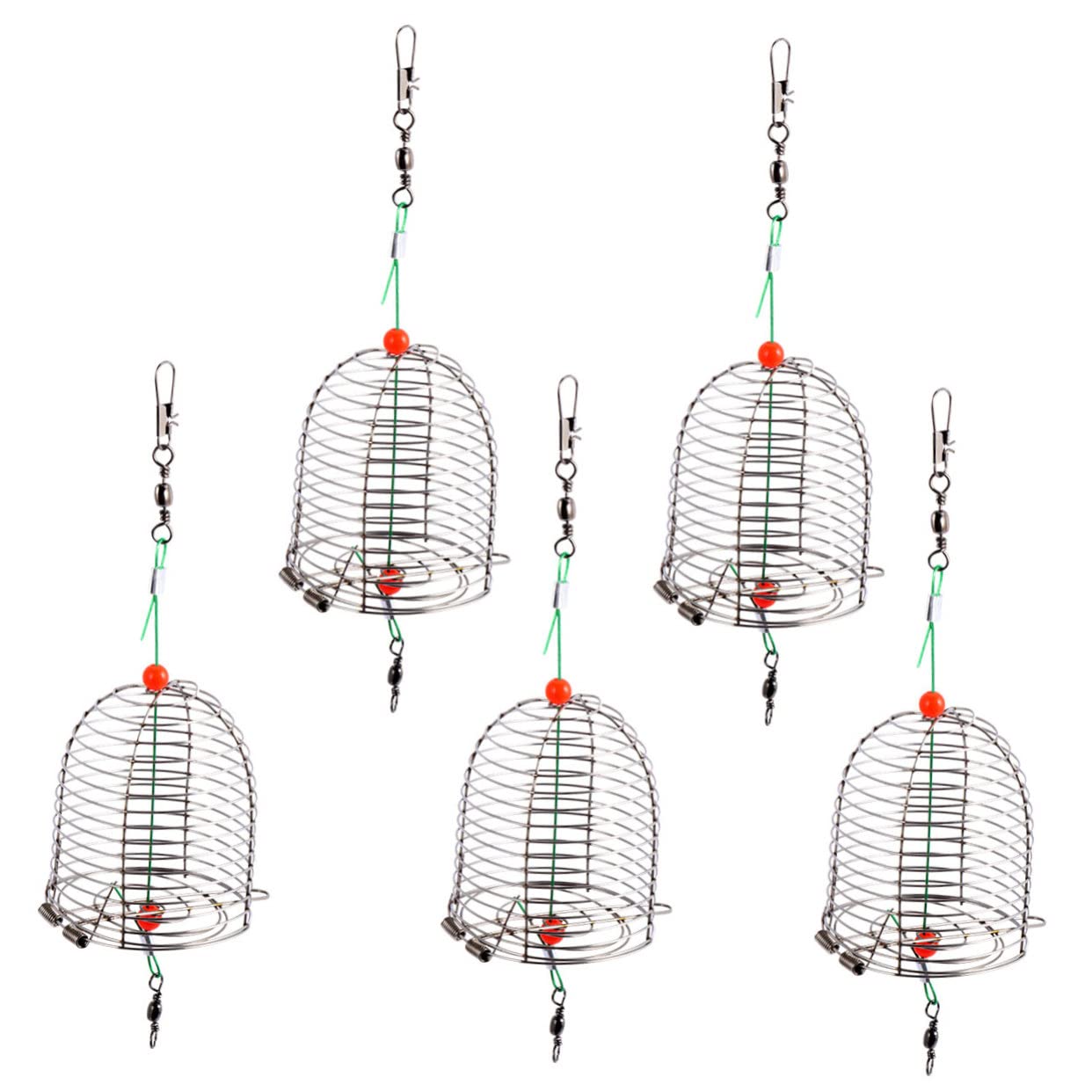 YARNOW bait cage metal 5pc set ready for versatile fishing tasks