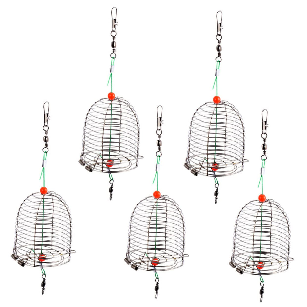 YARNOW bait cage metal 5pc set ready for versatile fishing tasks