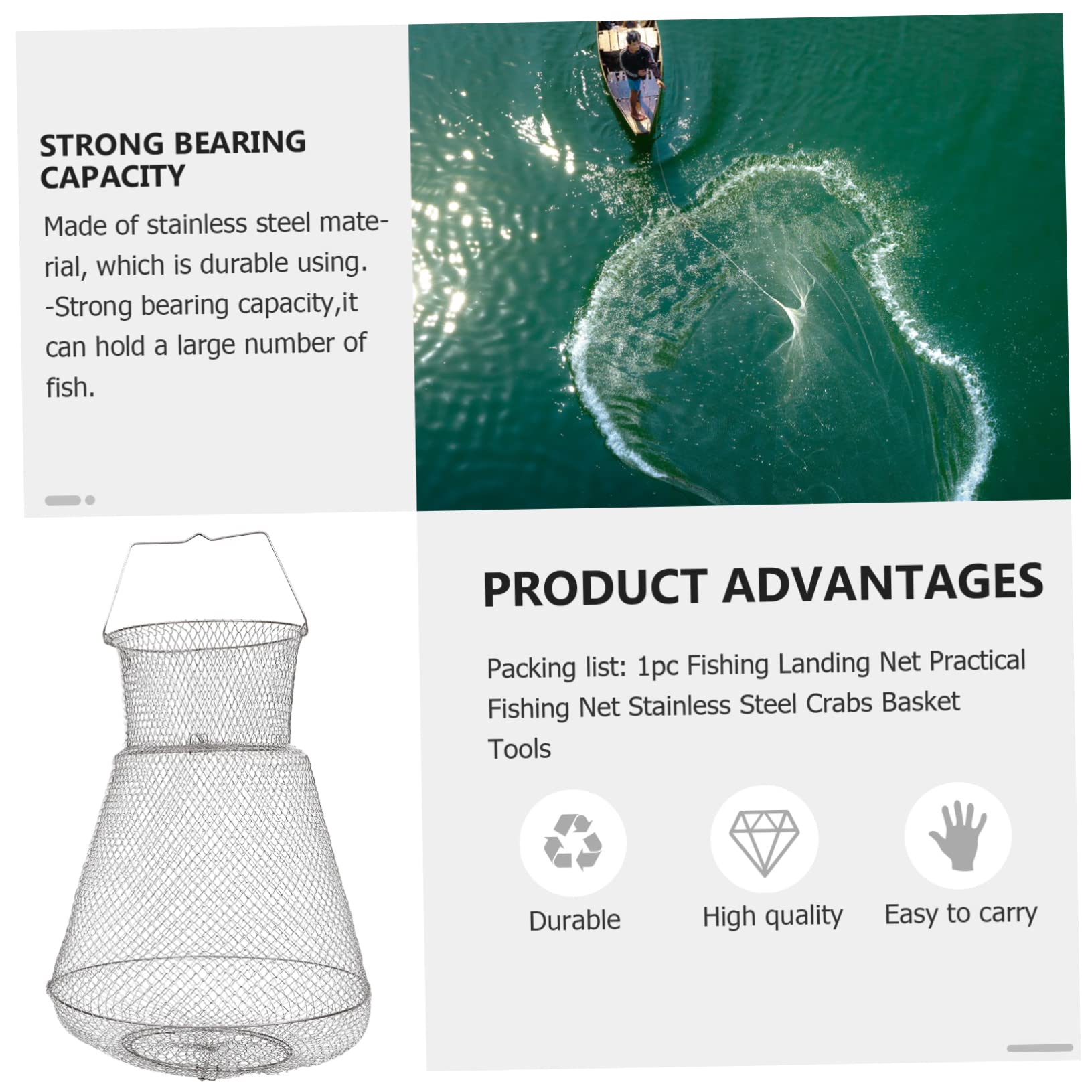 YARNOW stainless steel basket enduring saltwater conditions for longevity.
