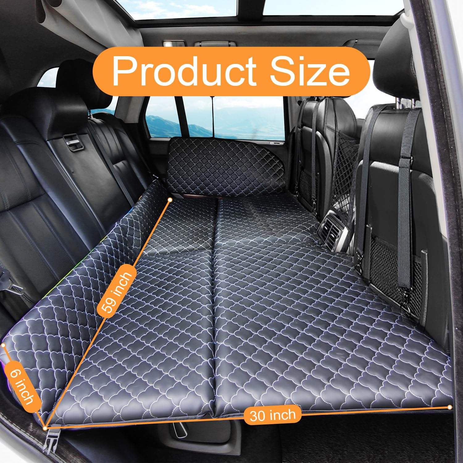 YASHINE backseat storage expansion platform adds space for gear when parked.