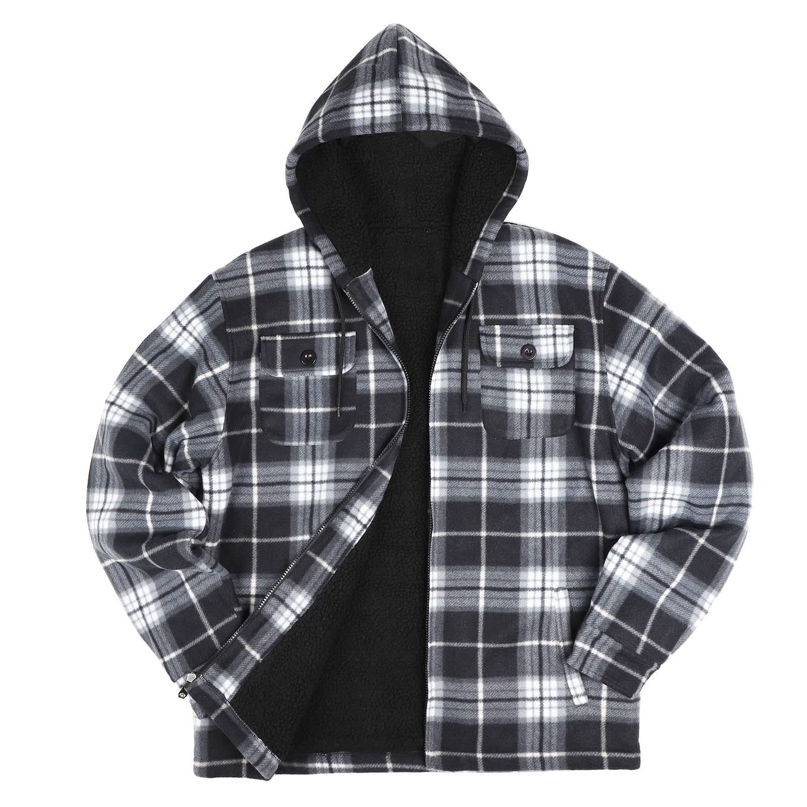Yasumond full-zip front close-up for easy on/off and layering