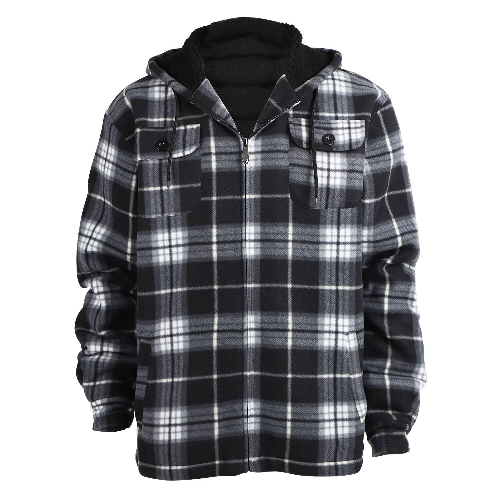 Yasumond sherpa-lined hoodie inner-lining delivers soft insulation for chilly mornings.