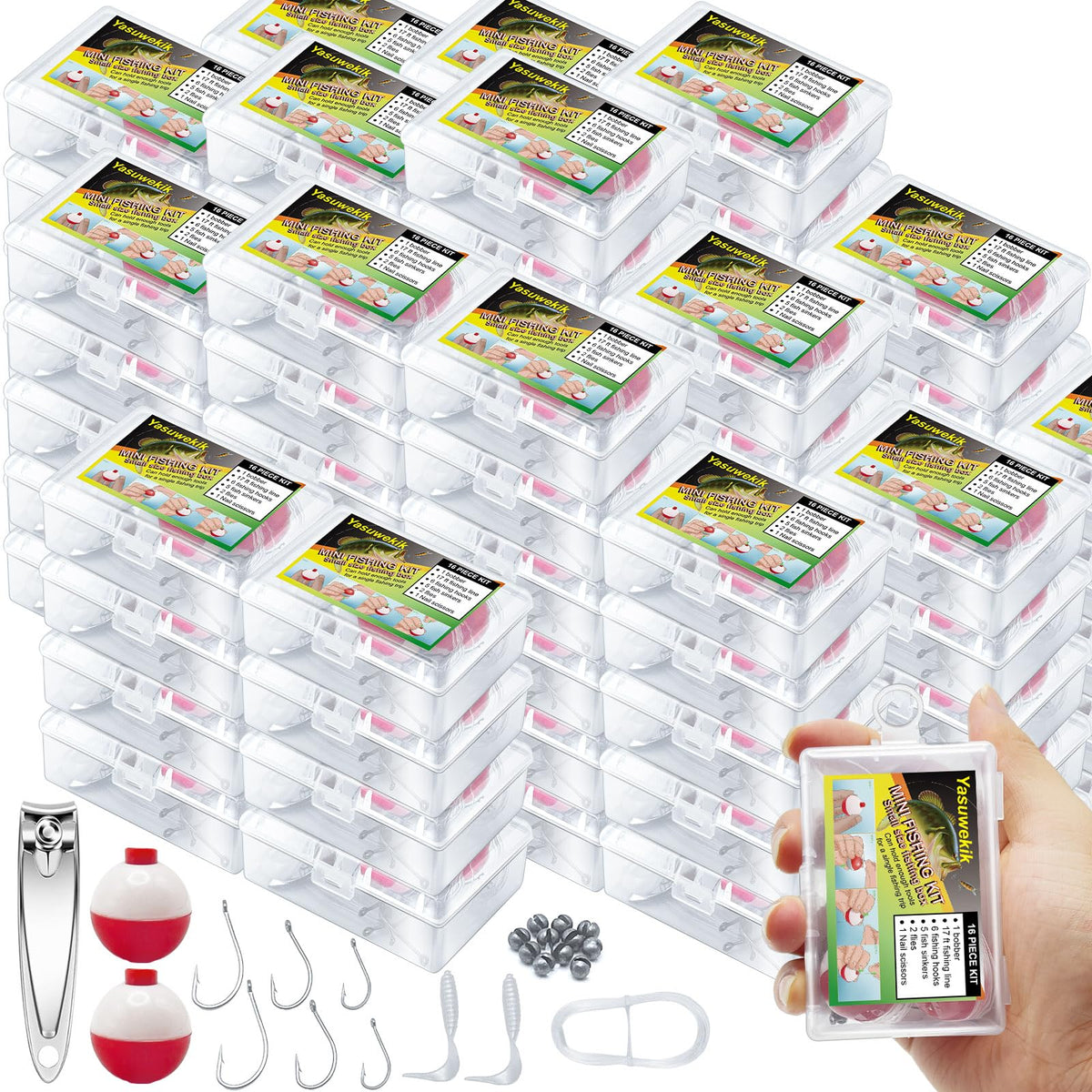 Yasuwekik mini fishing kit compact case and contents