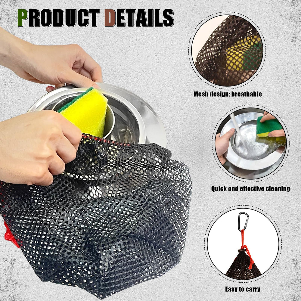 yasuwekik Scout Mess Kit scrub sponge helps keep utensils clean between meals.