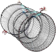 Dual funnel ends of Yatrouys trap net preventing fish escape