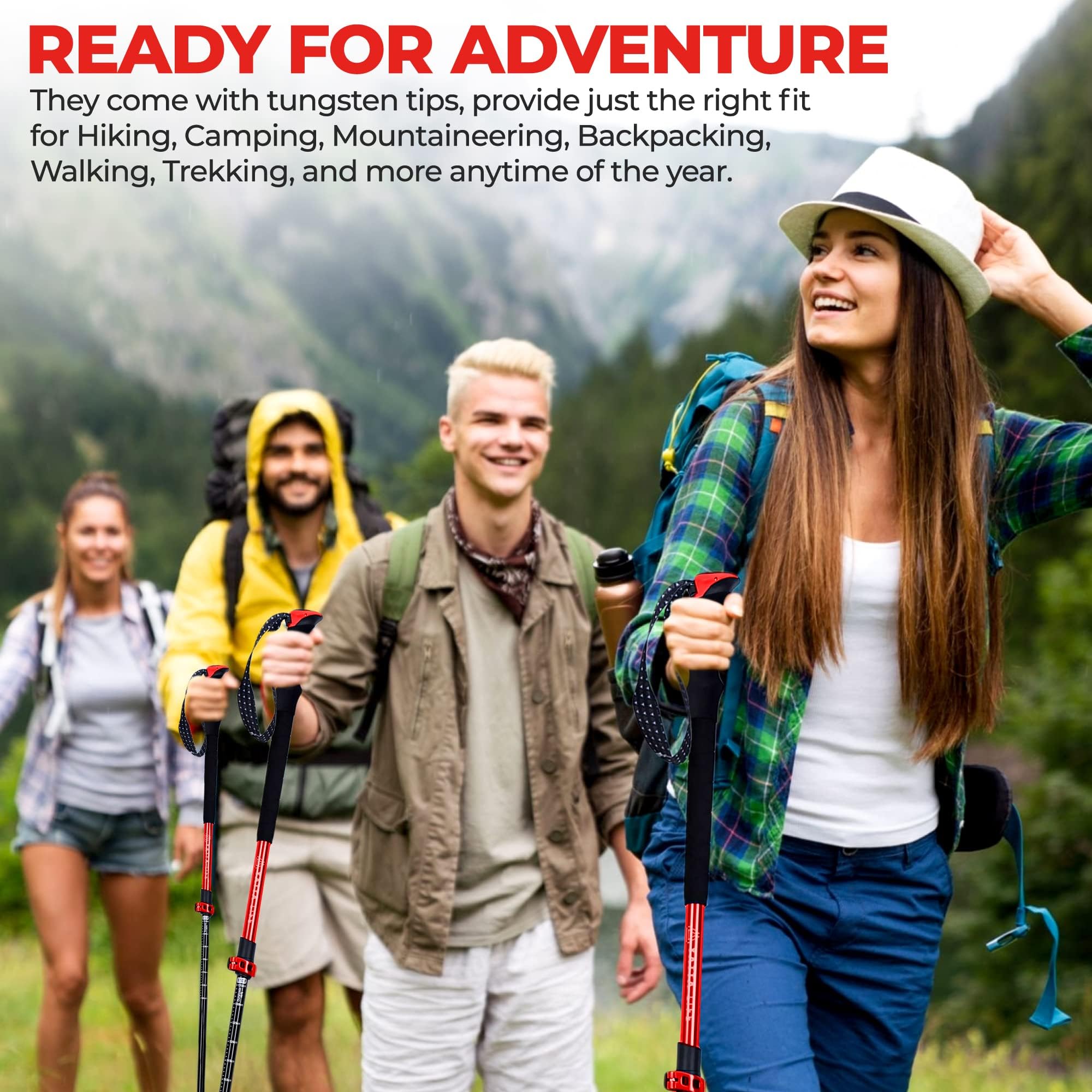 Yatta Life trekking poles extend from 65 cm to 135 cm for varied terrain