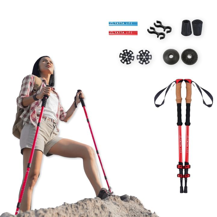 Yatta Life poles with cork and EVA handles provide comfortable grip on long hikes
