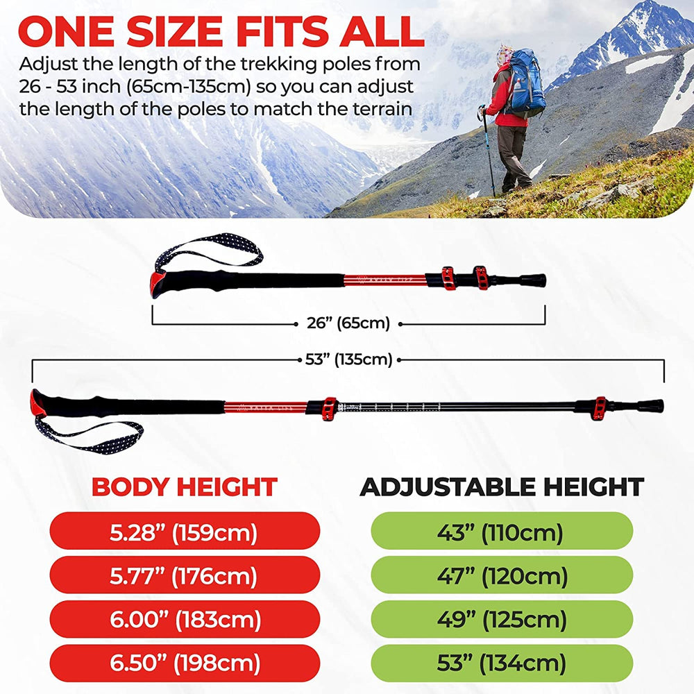 Yatta Life Adventure Pro trekking poles with EVA grip for comfortable handling