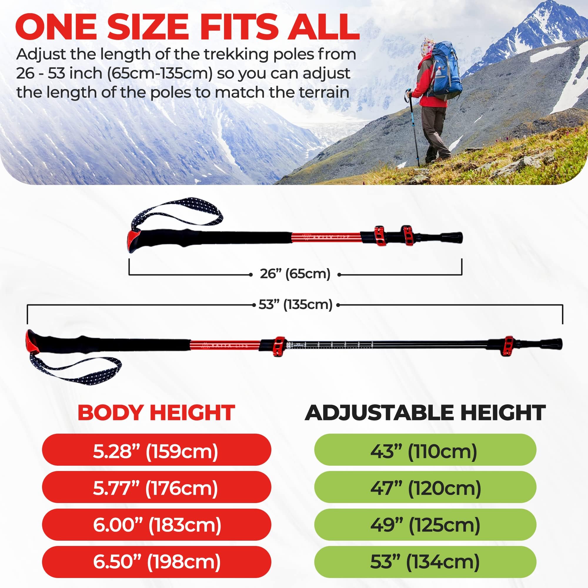Yatta Life quick-lock system ensures secure height adjustments on uneven terrain