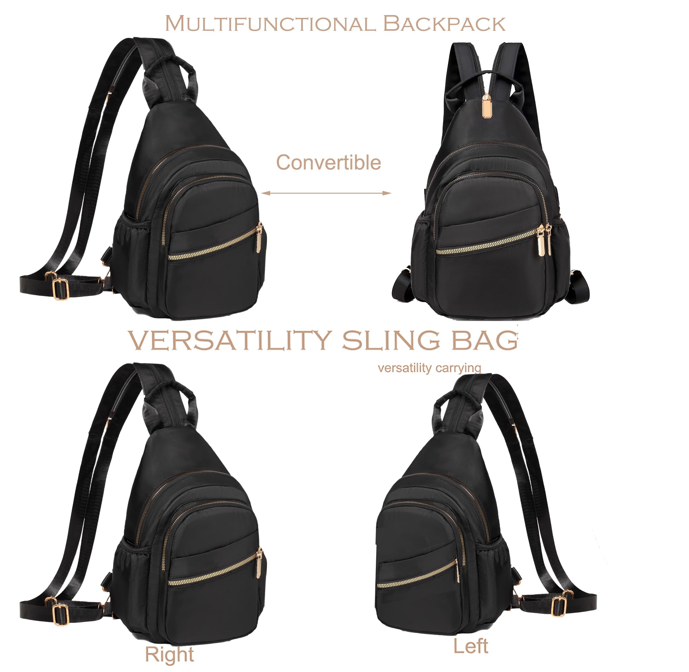 YAZEKOUS crossbody sling bag side pocket keeps essentials organized.