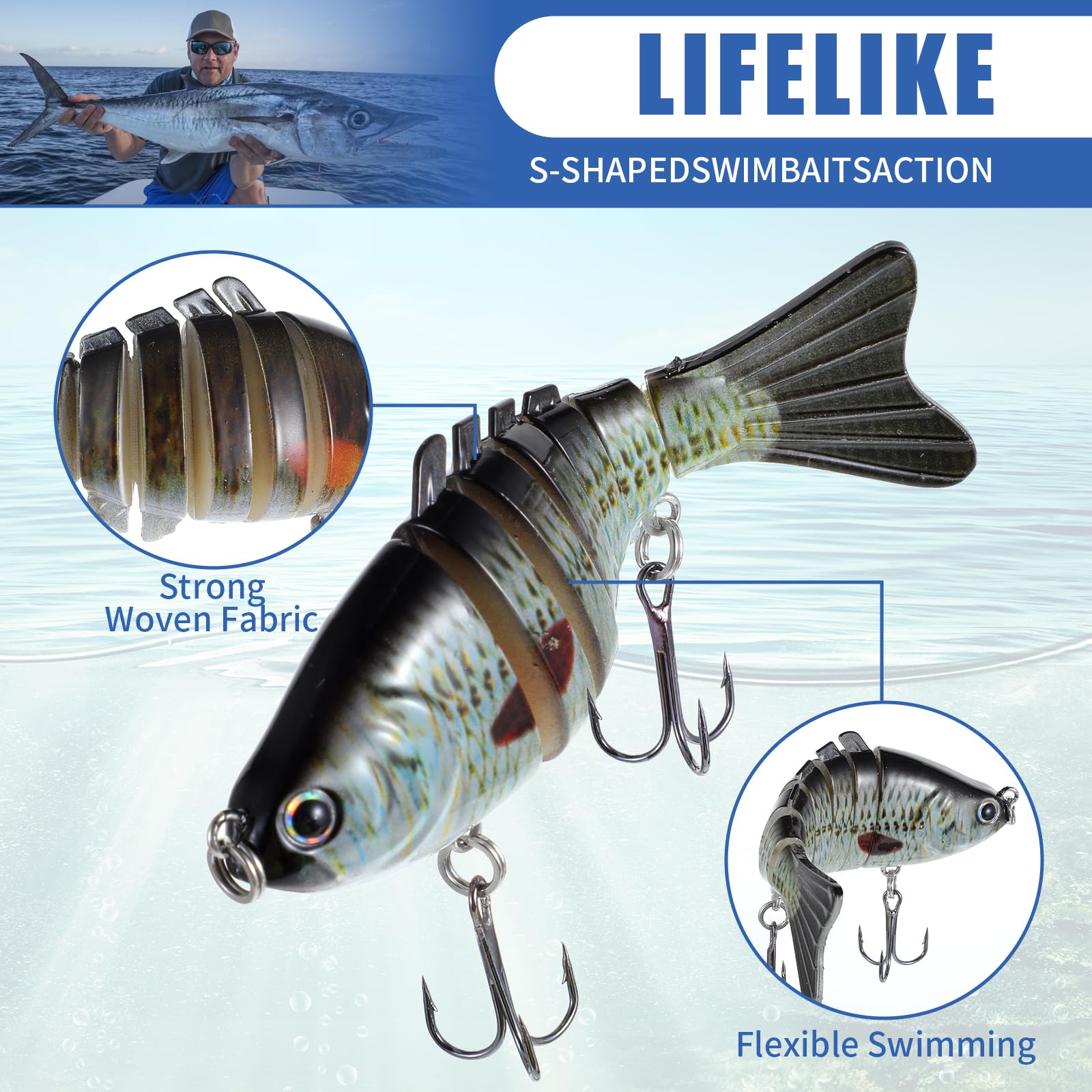 Built-in rattle sound inside YBEATY lure