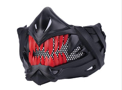YBJMSFA half-face mask side profile with adjustable strap for secure fit.