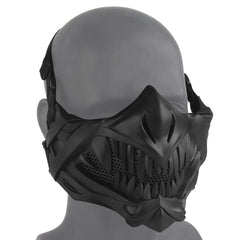 YBJMSFA airsoft half-face mask with skeleton design for versatile cosplay and protection