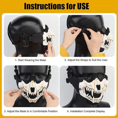 YBJMSFA skull mask soft TPE front layer provides gentle impact resistance.