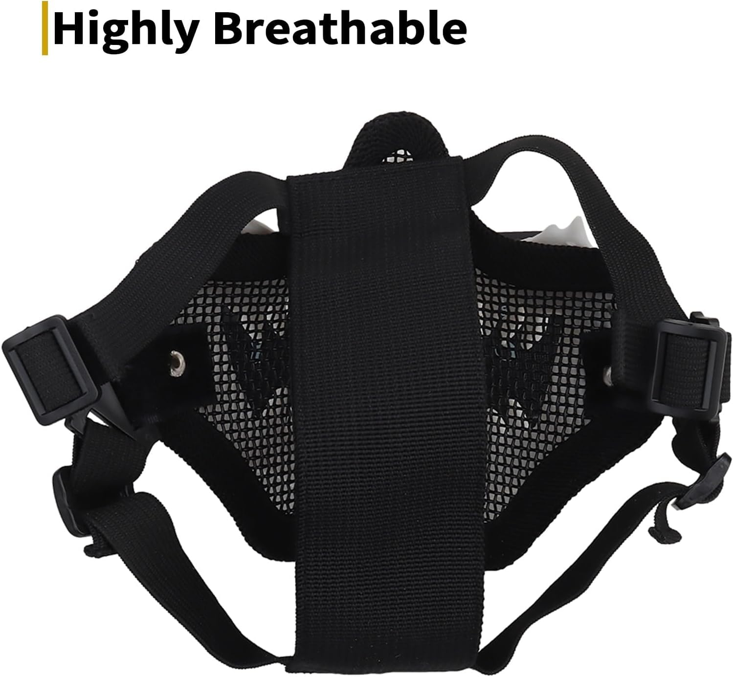 YBJMSFA skull mask close-up of adjustable elastic straps for easy tightening.