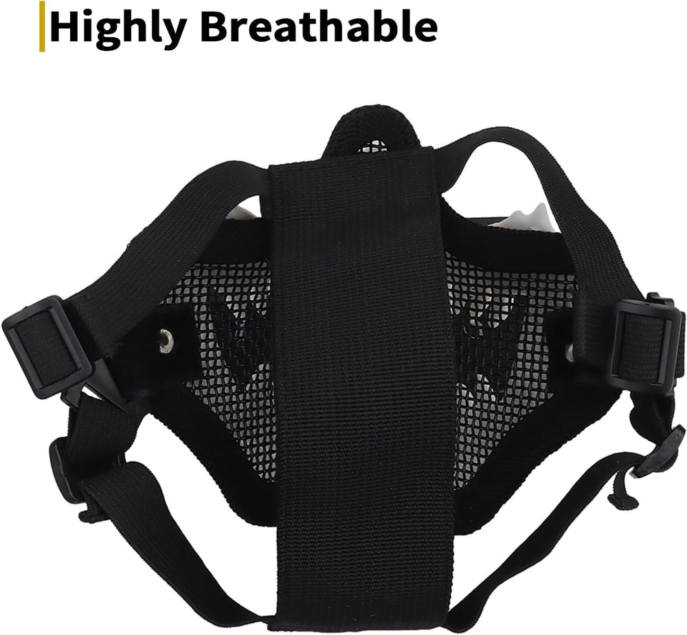 YBJMSFA skull mask close-up of adjustable elastic straps for easy tightening.