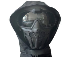 YBJMSFA full-face mask with goggles for enhanced protection and clear visibility during airsoft.
