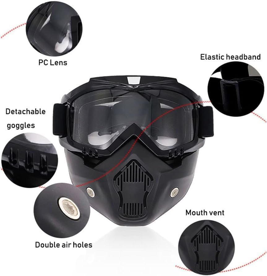 YBJMSFA MICH full-face tactical mask with lightweight TPU and scratch-resistant polycarbonate lens.