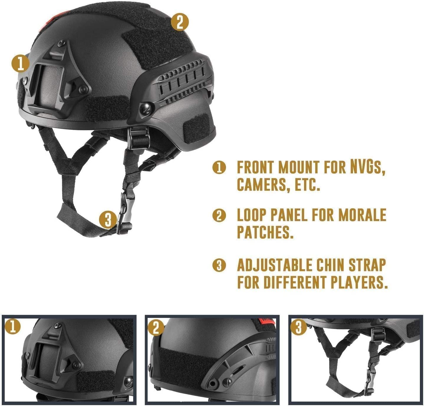 YBJMSFA MICH mask with detachable goggles for versatile protection.