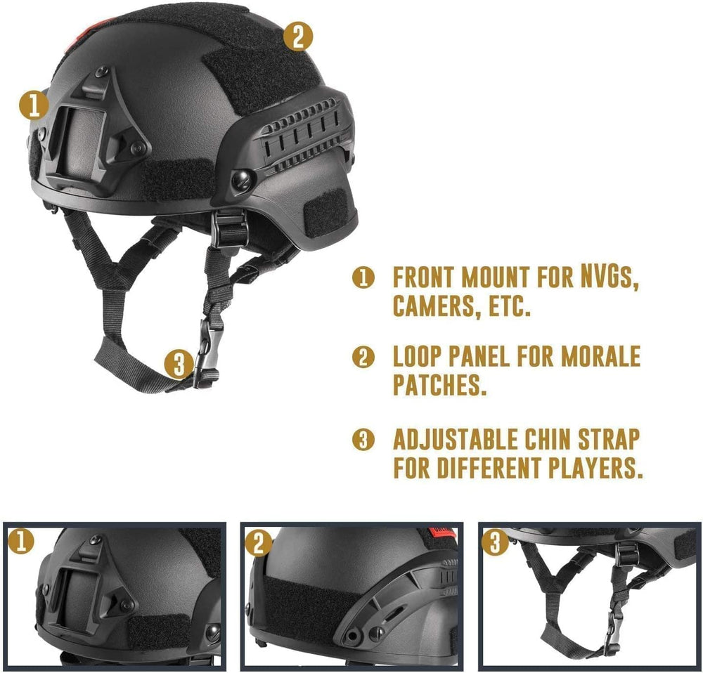 YBJMSFA MICH mask with detachable goggles for versatile protection.